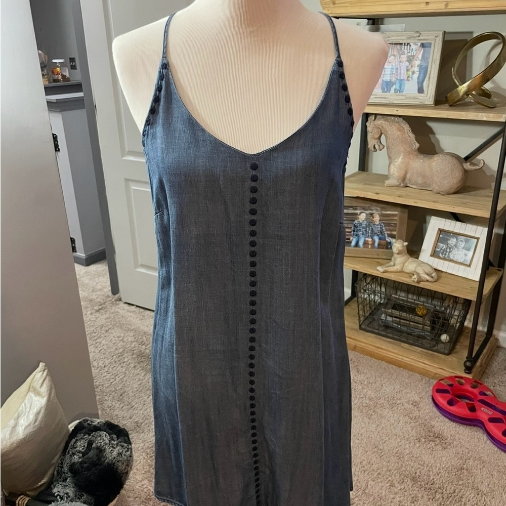 Blue spaghetti strap dress